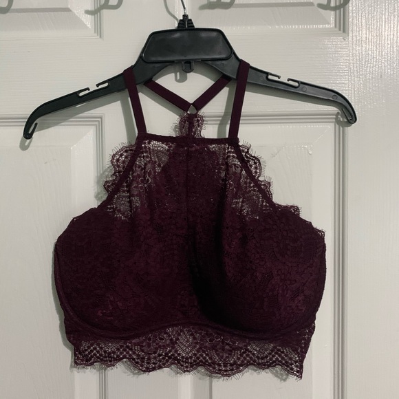 ✨Host Pick✨ VS PINK Burgundy Halter Bralette - Picture 2 of 4